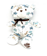 "Little Me" Adorable 10" Gund Cloth White Bear Cute Puppies Decorating Him Blue & Brown - TheRealThreads